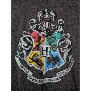 UNIVERSAL STUDIOS HOGWARTS Rugby Tshirt Womens 2XL Gray Harry Potter Orlando